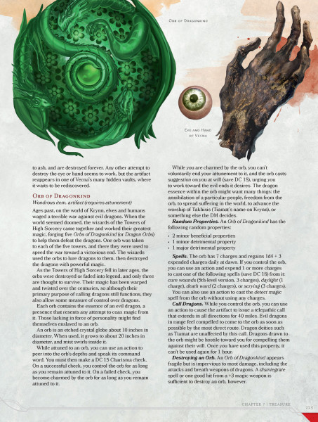 The Fourth 5E DMG Preview Unlocked : Eye and Hand of Vecna, and Dragon Orb