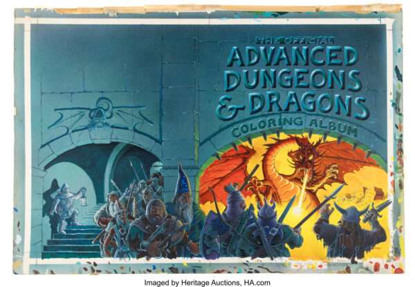 Own a Piece of TSR History: Greg Irons’ AD&D Coloring Album Art Heads to the Block
